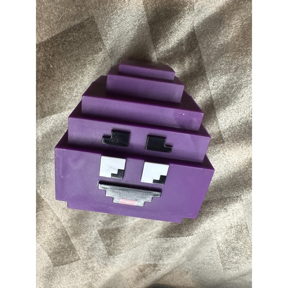 Minecraft Grimace Egg Purple Head Toy McDonalds 2025 Cube Block Adult Happy Meal - Picture 2 of 6
